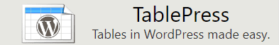 tablepress · the wordpress table plugin to make tables on your website easy