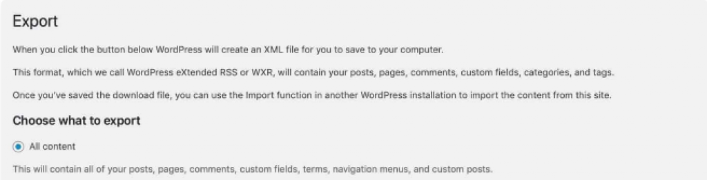 wordpress multisite to a single site