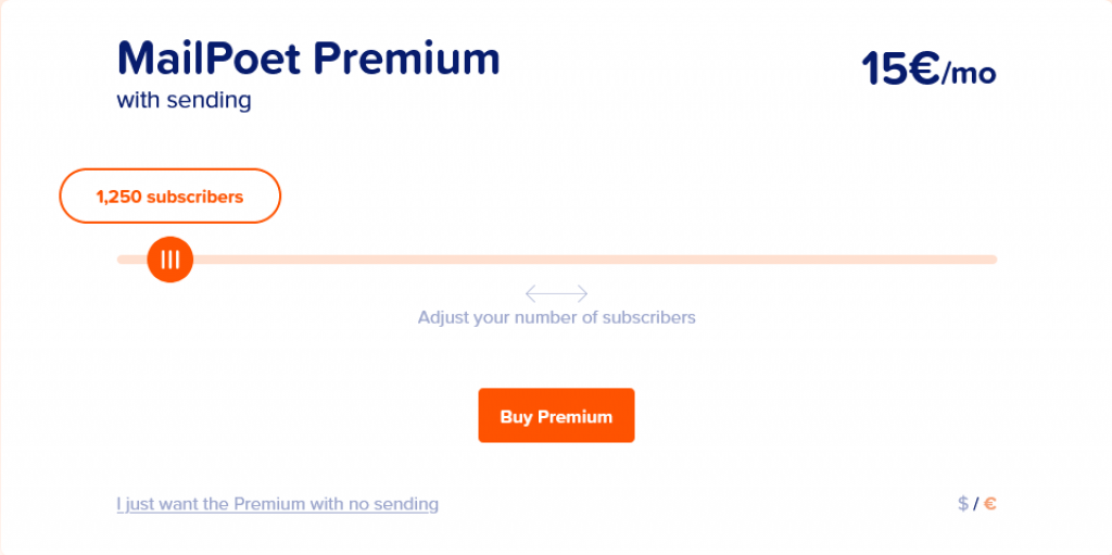 mailpoet pricing with sending service