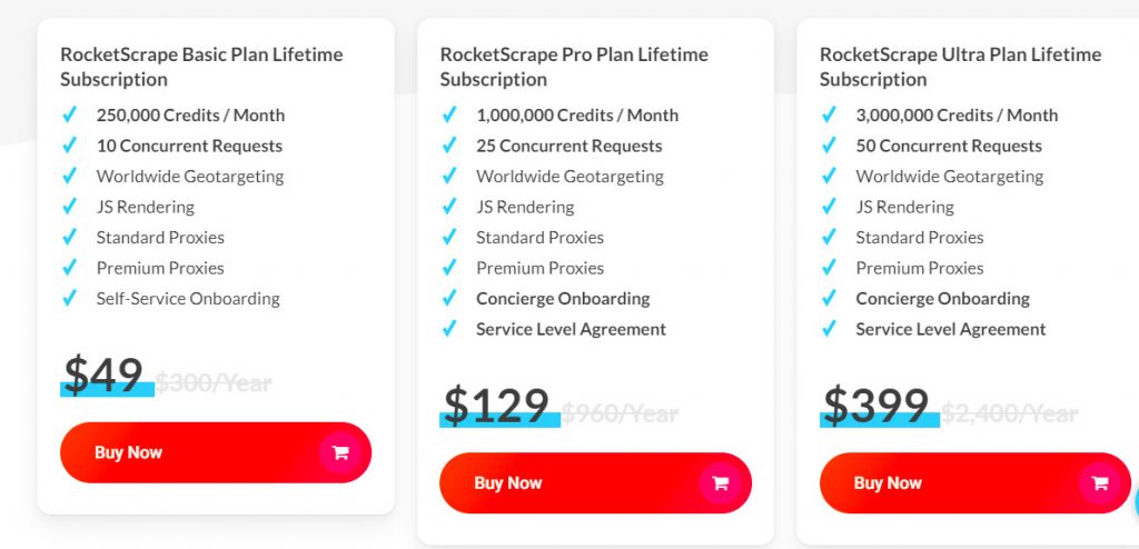 rocketscrape pricing