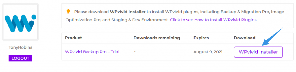 Download Wpvivid Installer 1
