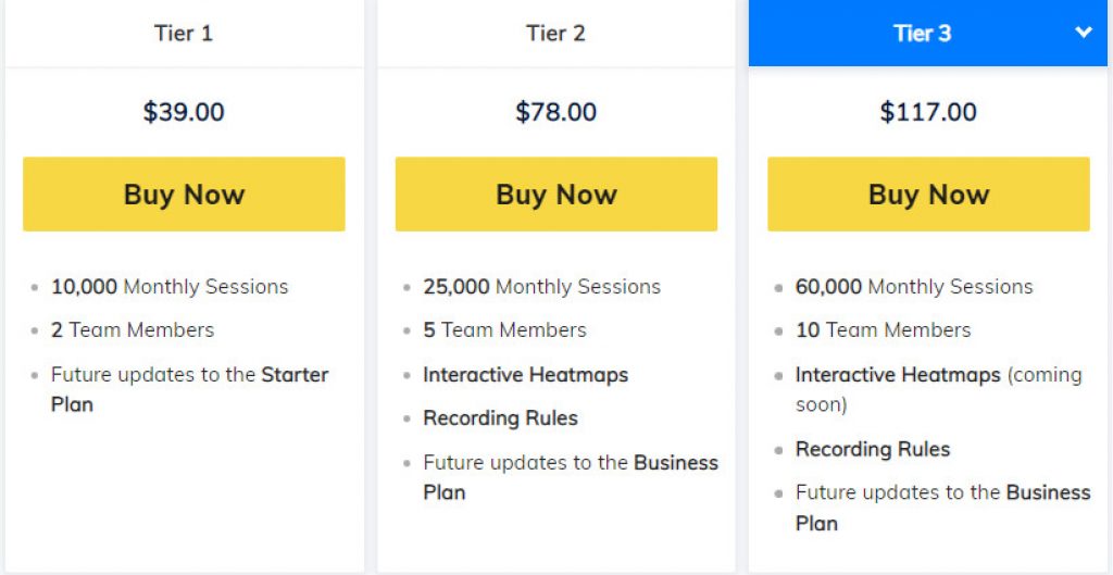 full session pricing
