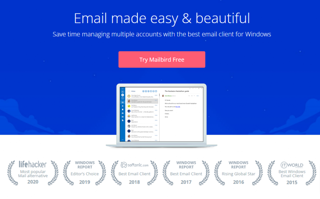 how does mailbird store emails