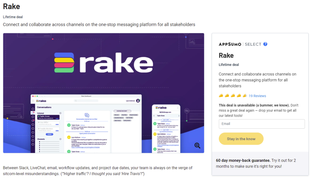 rake on appsumo