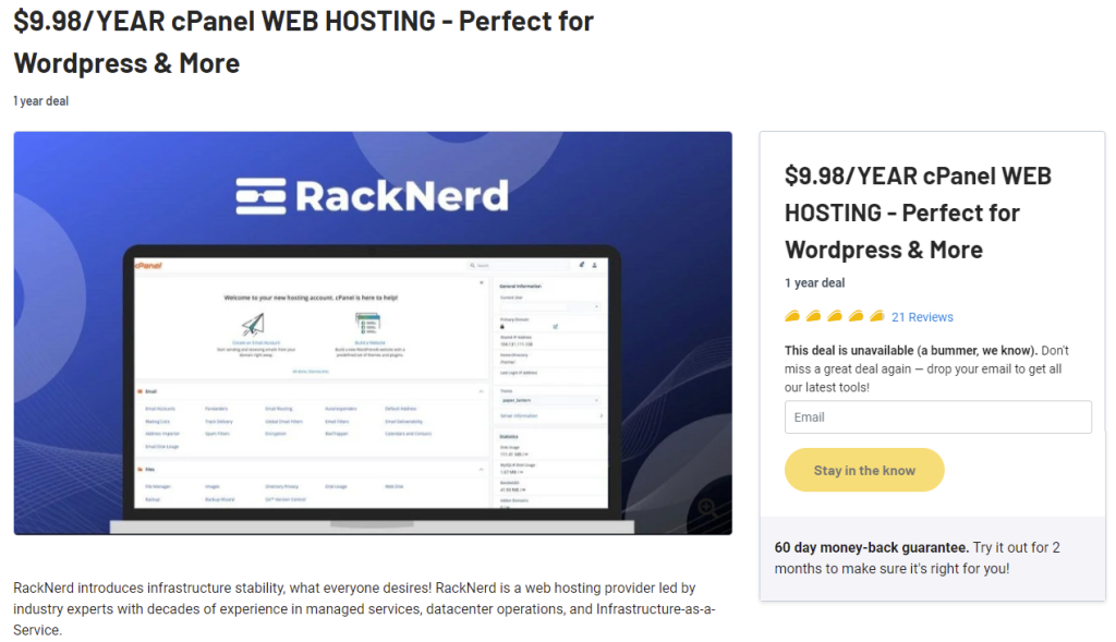 racknerd on appsumo