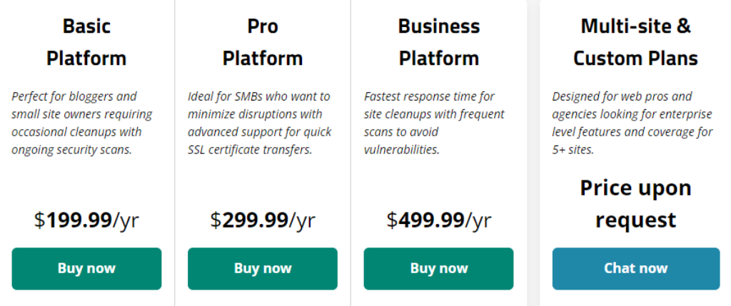 sucuri pricing