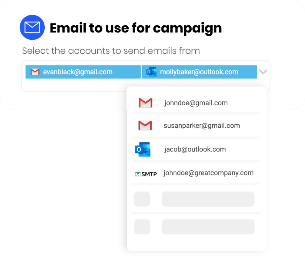 scale your outreach campaigns with unlimited email accounts