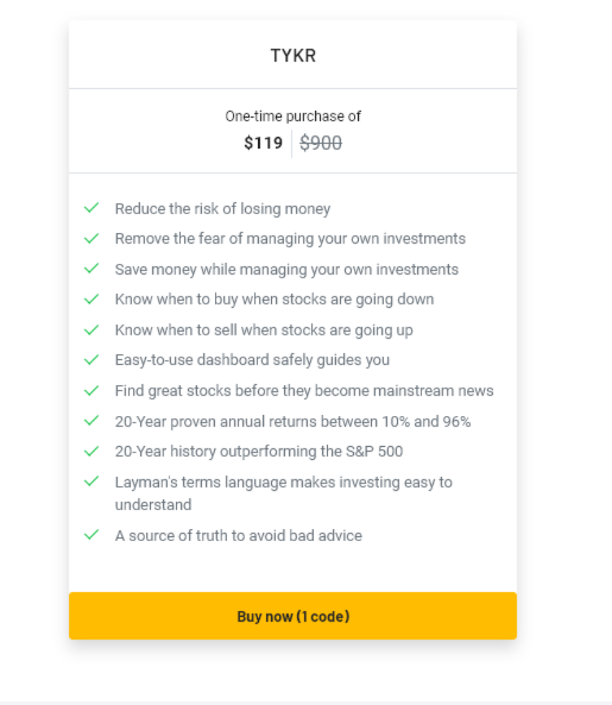 tykr pricing