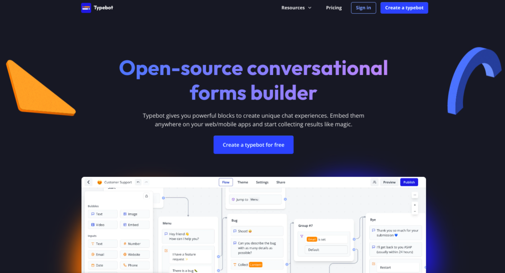 Typebot: Free Open Source Chatbot Builder