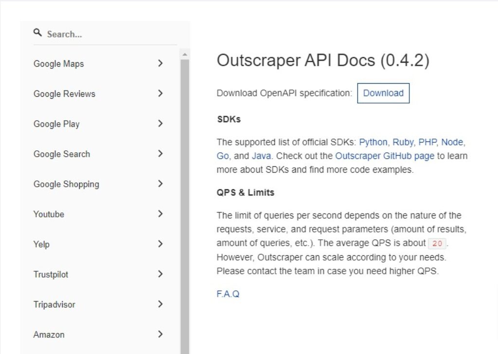 api docs outscraper