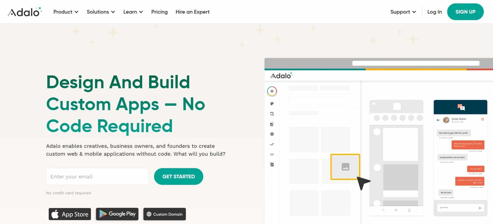 adalo design build custom apps • no code required