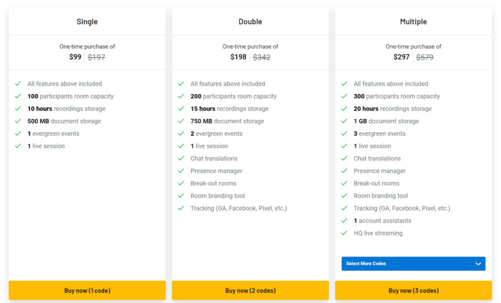 live webinar pricing