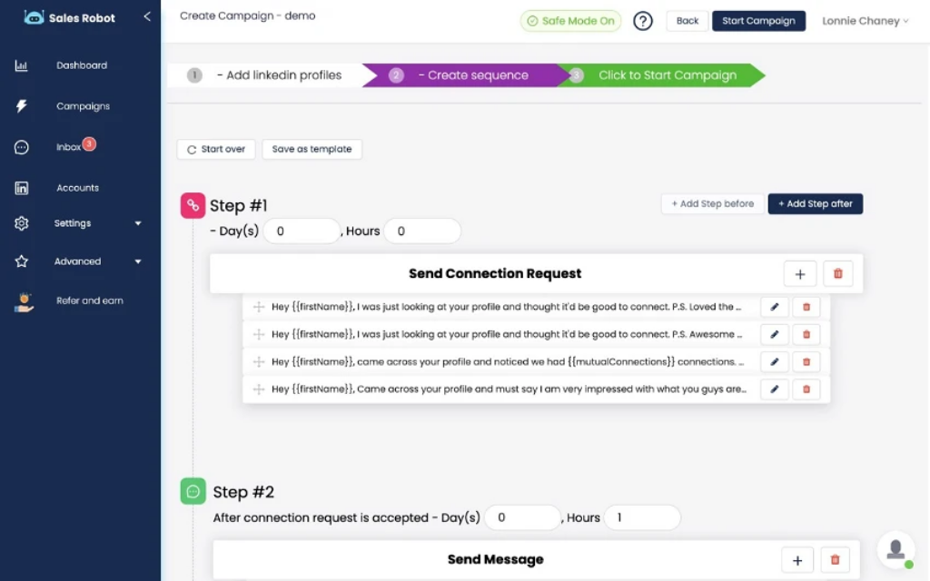 automate your outreach by creating personalized message sequences.