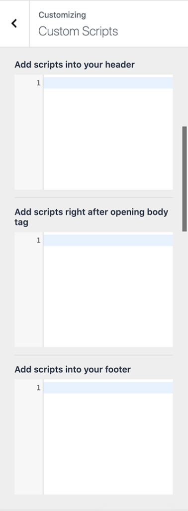 header/footer scripts